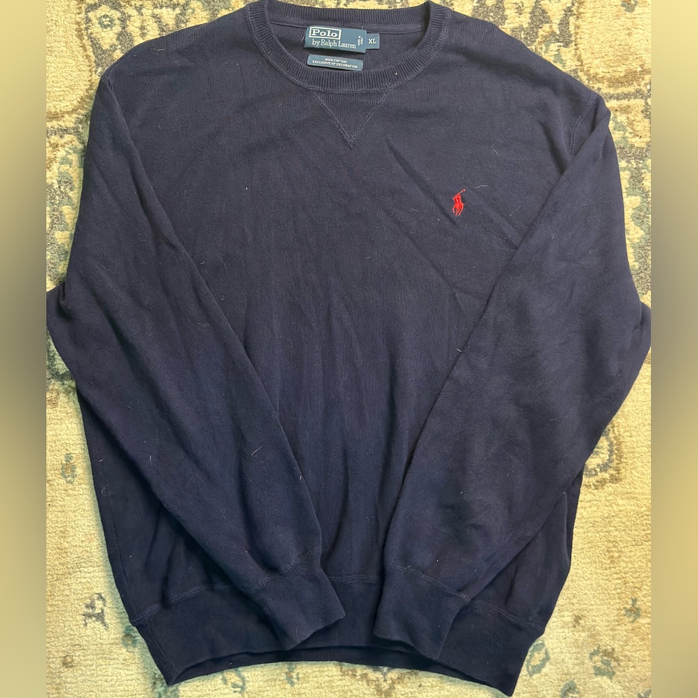Ralph Lauren Blue Crewneck Sweater Classic Knit